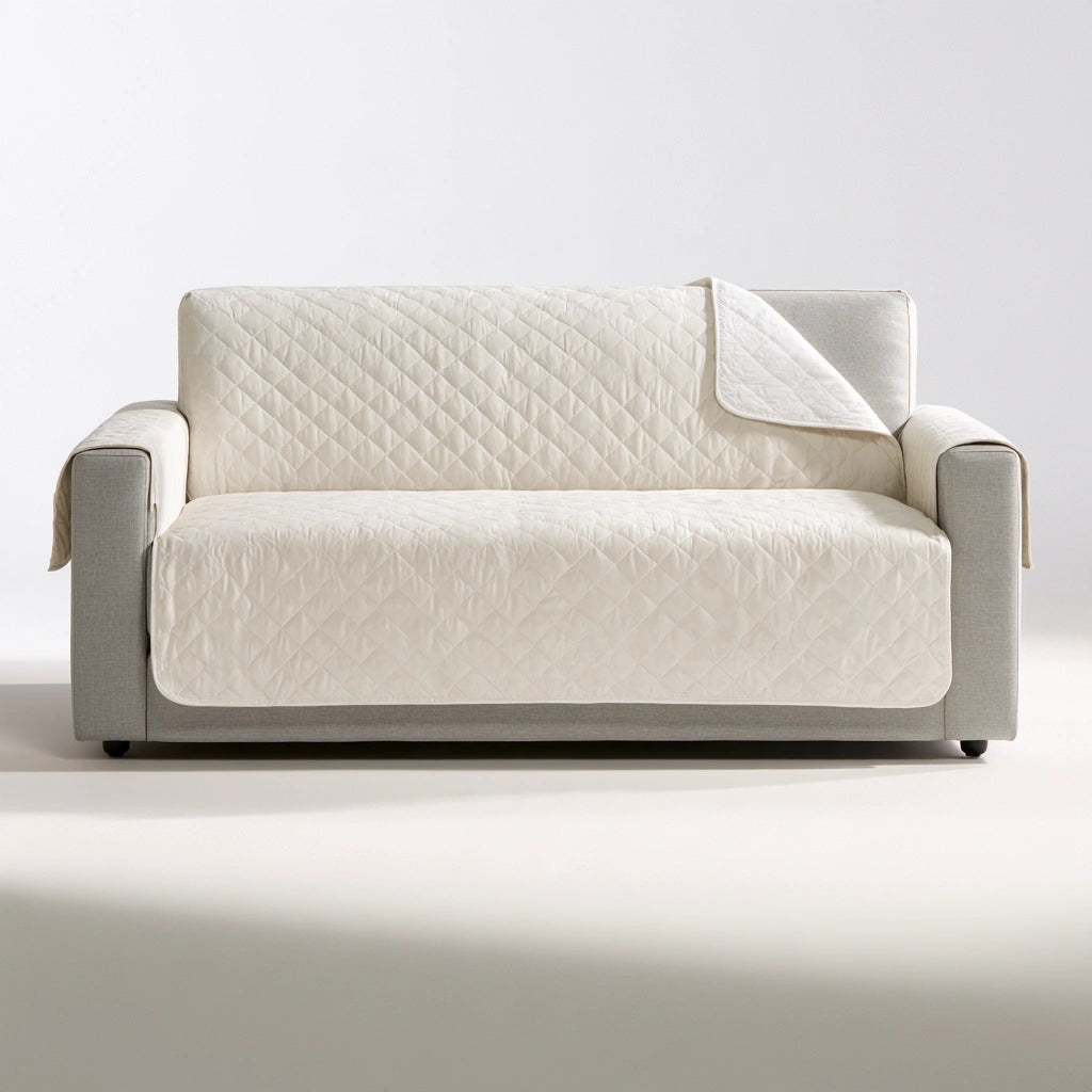 Nowoczesna sofa, o nowoczesnej formie, kolor: jasnoszary i kremowy
